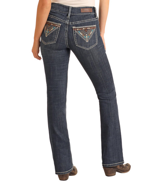 ROCK & ROLL BOOT CUT JEAN DARK VINTAGE BW4MD06030