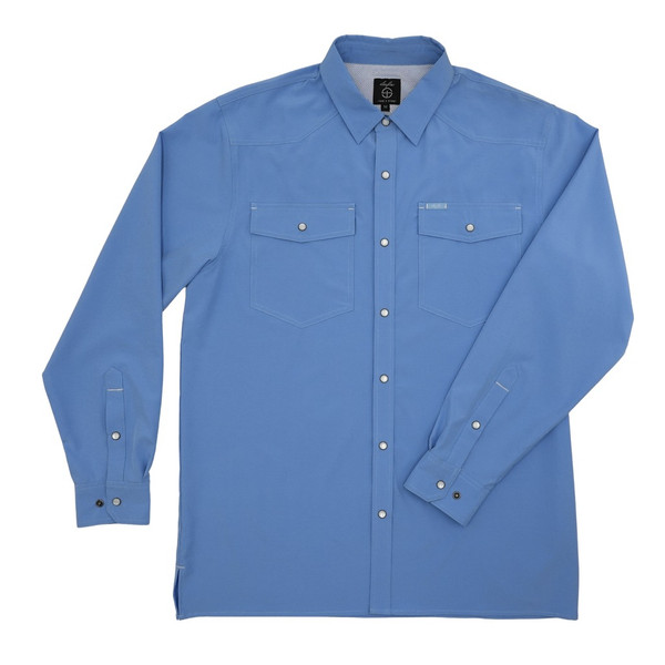 SAN JAC MENS LONG SLEEVE PEARL SNAP SHIRT SKY BLUE COA-LS-SKY