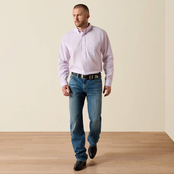 ARIAT WRINKLE FREE SOLID PINPOINT OXFORD CLASSIC FIT SHIRT 10071536