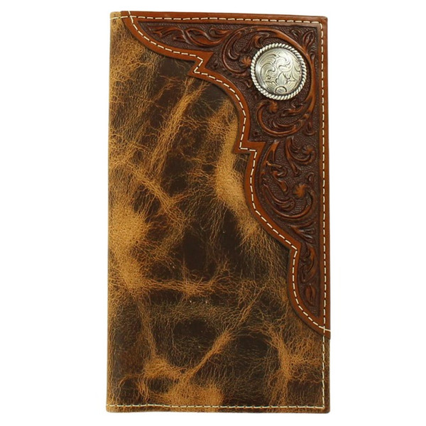M&F ARIAT DISTRESSED LEATHER CONCHO RODEO WALLET A3532208