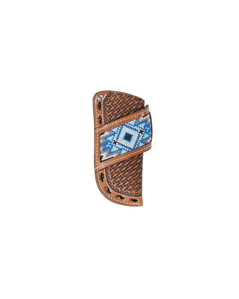 M&F 3D DIAMOND BLUE EMBROIDERED VERTICAL KNIFE SHEATH D8401702