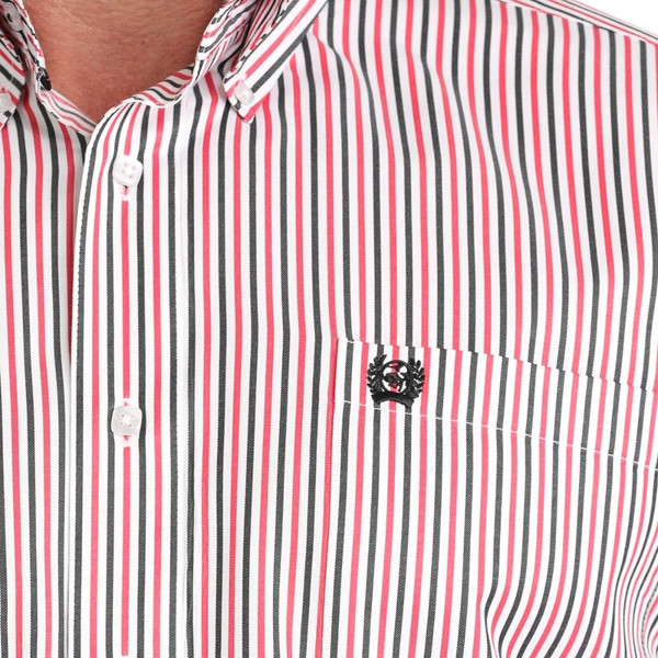 CINCH MENS CLASSIC FIT BUTTON DOWN SHIRT PINK/BLACK MTW1106044