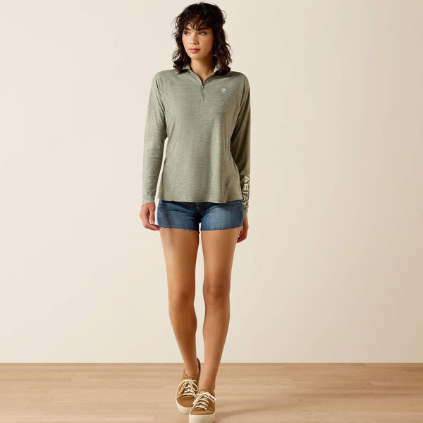 ARIAT LAGUNA 1/4 ZIP TOP SEA SPRAY HEATHER 10071250