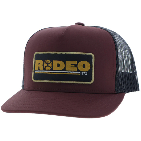 HOOEY "RODEO" HAT MAROON/BLACK W/ BLACK & YELLOW PATCH 2553T-MABK