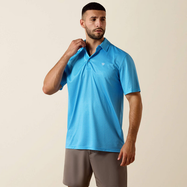 ARIAT ALL OVER PRINT POLO IBIZA BLUE MINI GEO PRINT 10073468