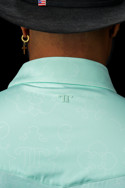 FERRELL THE CARSON PEARL SNAP POLO IN MINT FP1026119