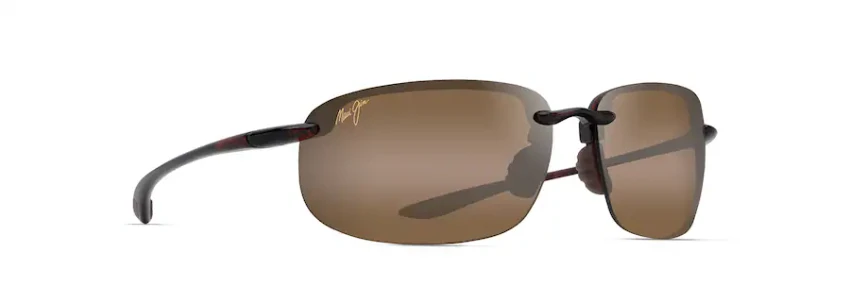 MAUI JIM HO'OKIPA XLARGE POLARIZED RIMLESS SUNGLASSES TORTOISE H456-10