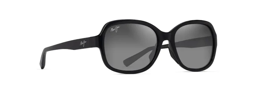 MAUI JIM HILUHILU POLARIZED FASHION SUNGLASSES SHINY BLACK GS355-02