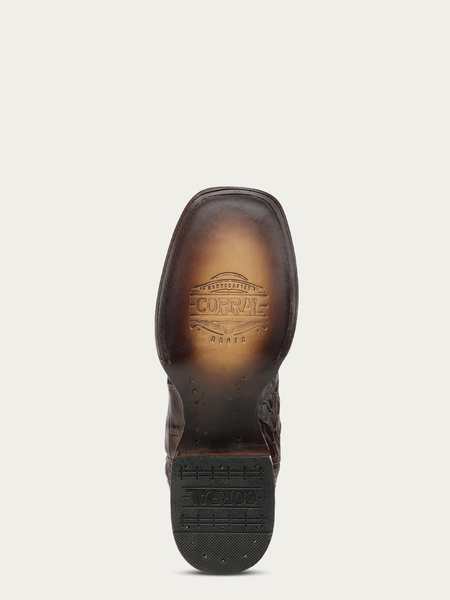 CORRAL MENS HONEY INLAY AND EMBROIDERY COWBOY BOOT A5119