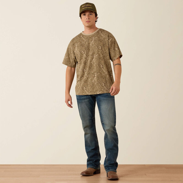ARIAT ALL OVER PRINT CAMO TOUGHSTOCK BOXY T-SHIRT BEIGE CAMO 10079583