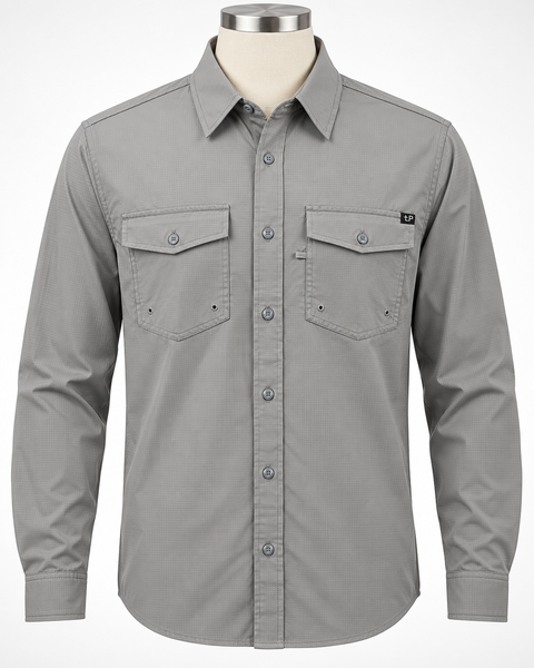 +LP GREY BUTTON LONG SLEEVE