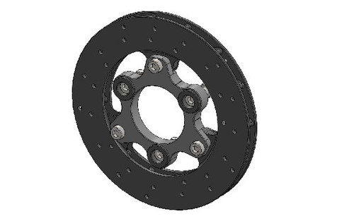 PAROLIN FRONT BRAKE DISC 150X13MM COMPLETE WITH FLOATING FLANGE