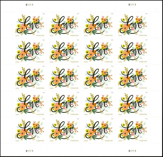 Love Flourishes 2018 - Sheets of 100 stamps
