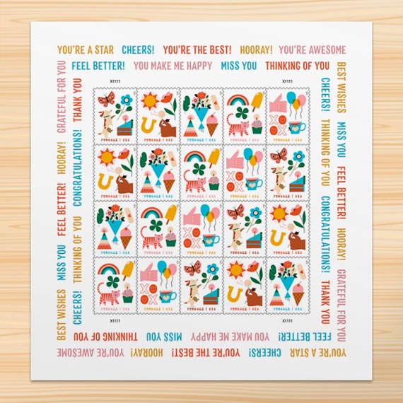 Thinking of you 2023 - sheets of 100 stamps