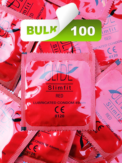 Glyde Slim Fit RED 49mm Small Condoms (100 Bulk)