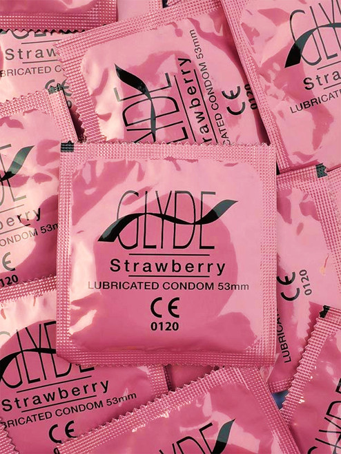 Glyde Strawberry Condoms (24 Loose Packed) - Buy Condoms Online