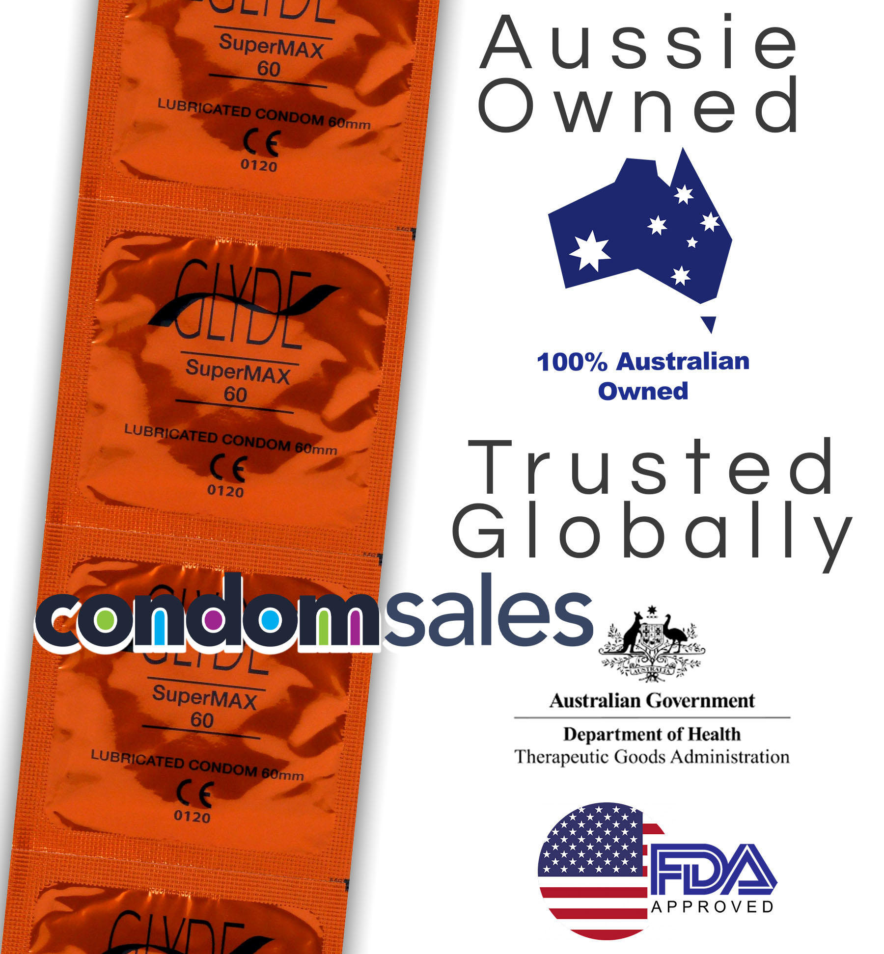 Glyde SuperMax XXL 60mm Big Condoms BULK 100 Pack CondomSales