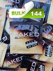 Four Seasons Naked Black Flared Large Condoms Bulk