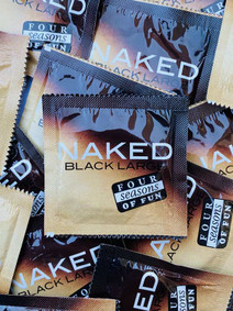 Four Seasons Naked Black Flared Larger Condoms