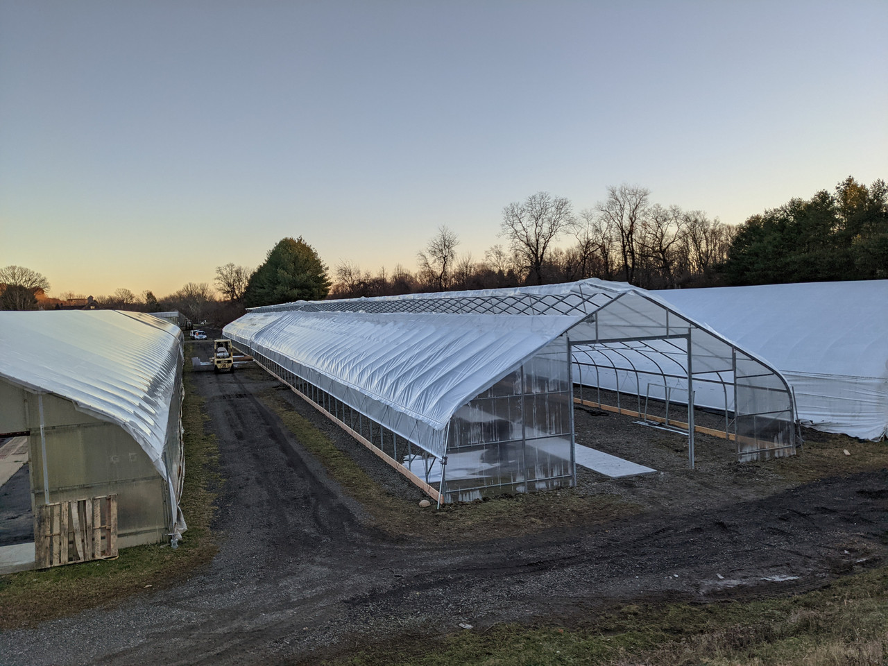 Large greenhouse with ridge vent ventilation system in Connecticut