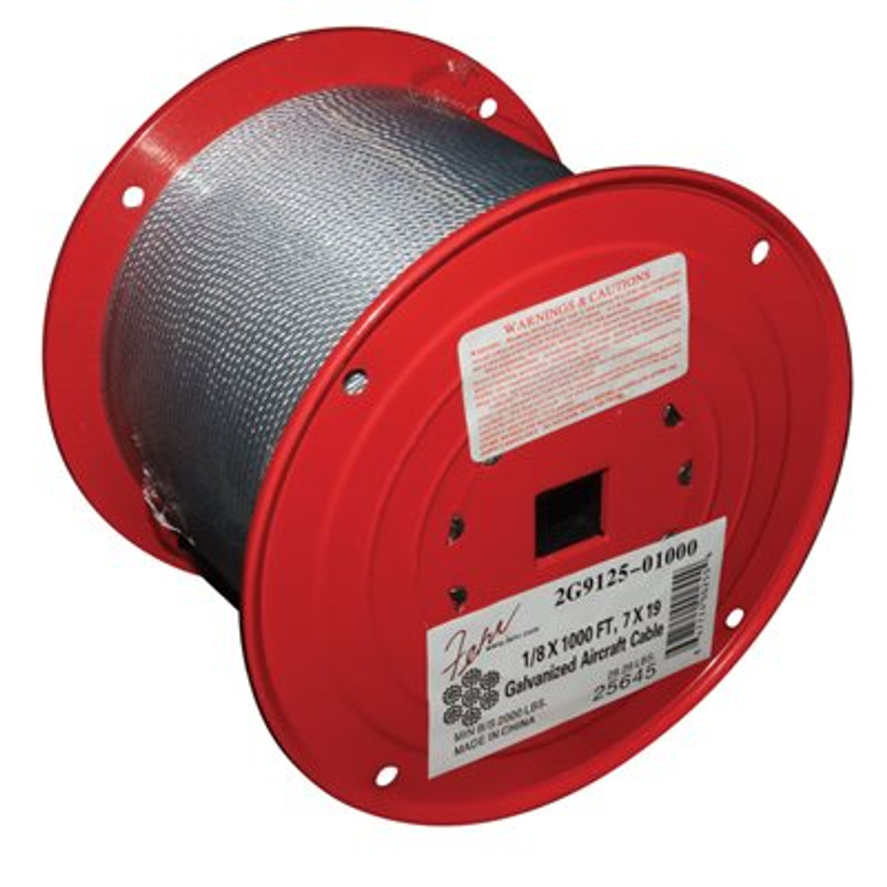 1/8 7x7 Galvanized aircraft cable (1000' roll)