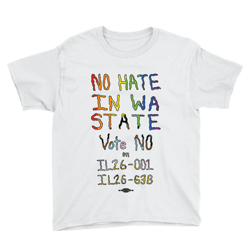 No Hate In WA State - Pride (Toddler White Tee)