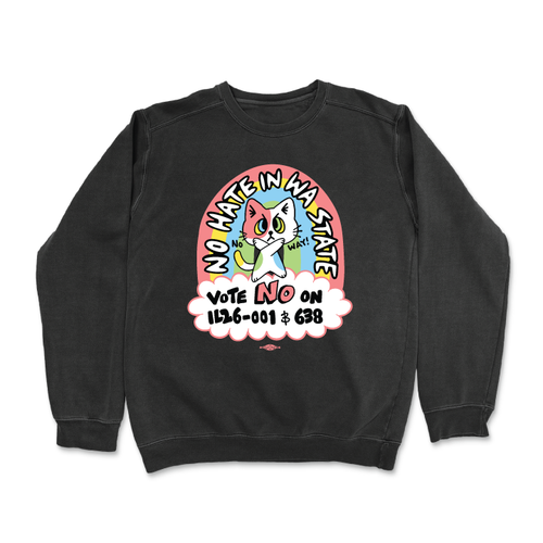Rainbow Cat (Black Crewneck Sweater)