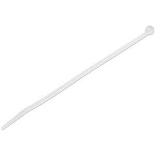 100 PK LG 8" White Cable Ties