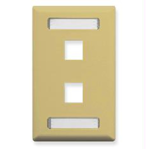Faceplate- Id- 1-gang- 2-port- Ivory