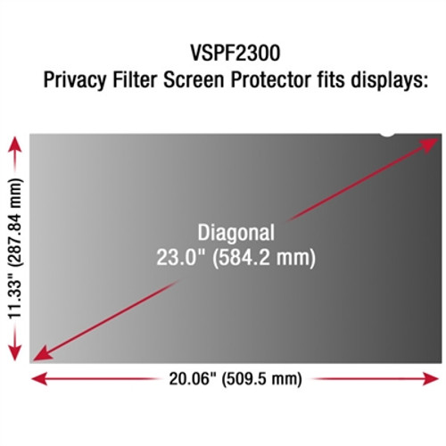 23" Privacy FilterScreen Black