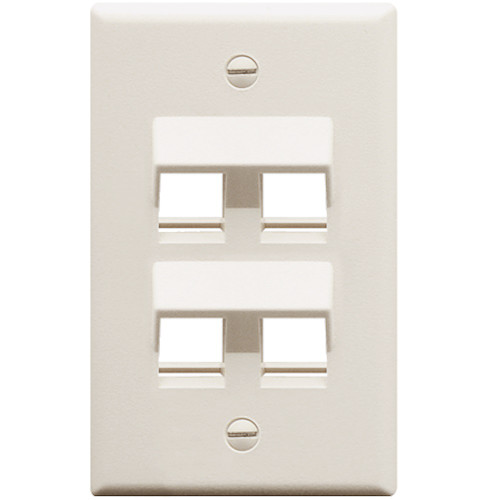Faceplate- Angled- 1-gang- 4-port- White