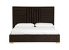 Modrest Daystar - Eastern King Modern Dark Brown Velvet & Gold Bed