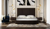 Modrest Daystar - Modern Dark Brown Velvet and Gold Queen Size Bed