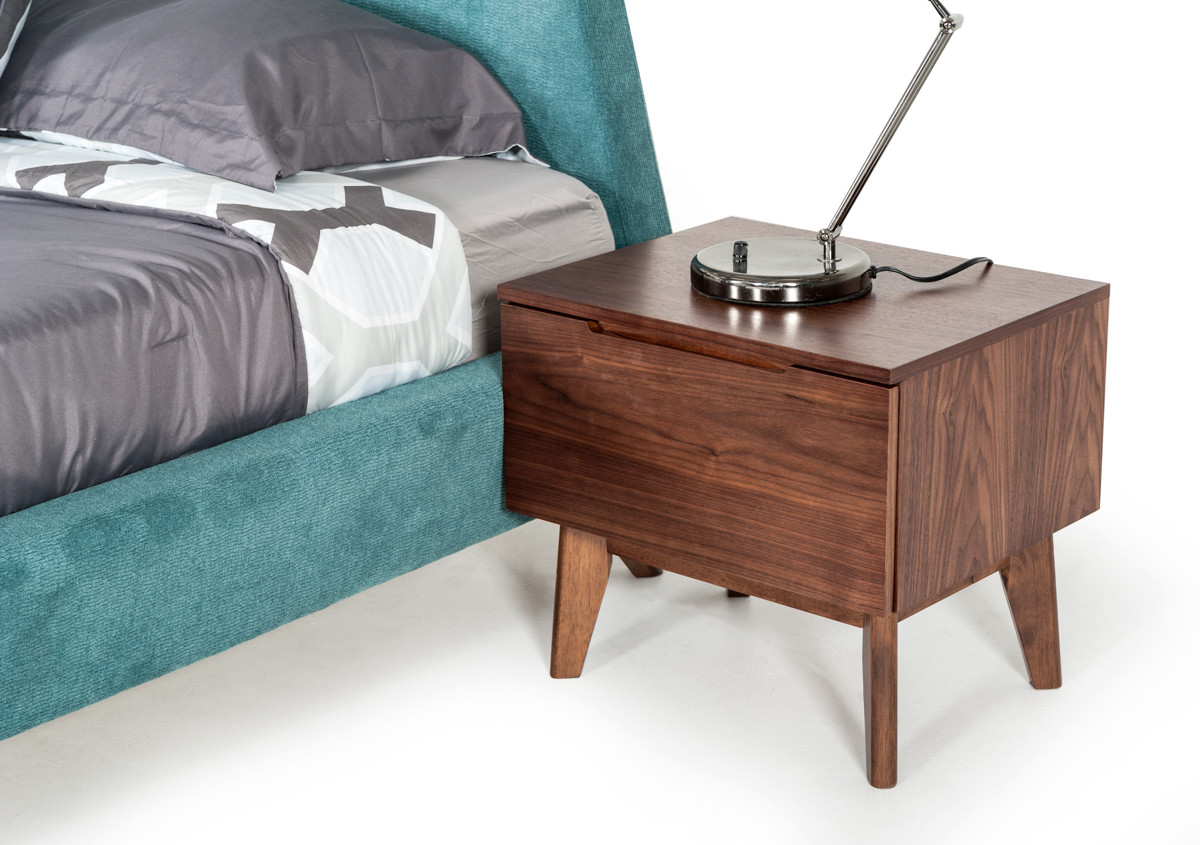 Modrest Lewis Mid Century Modern Walnut Nightstand Lounge La