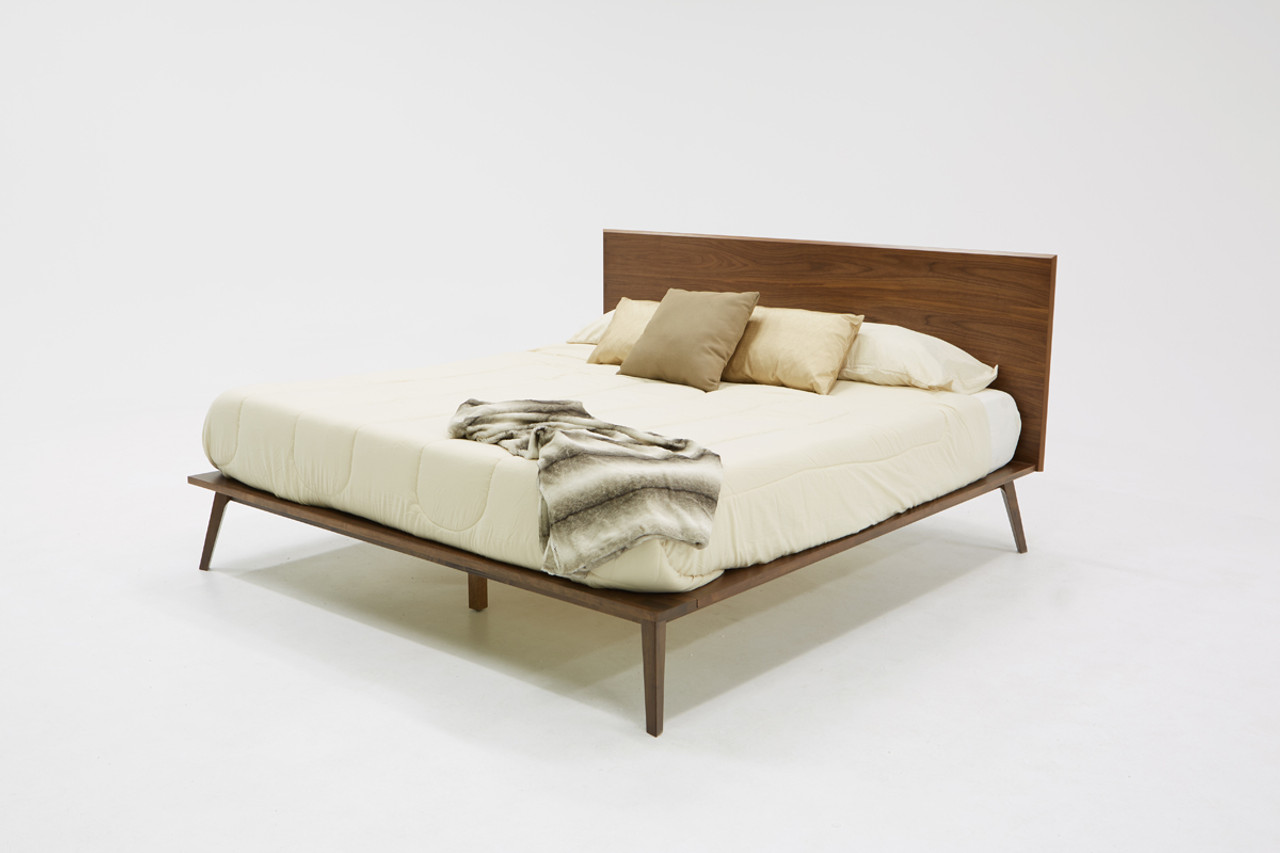 Modrest Carmen Mid Century Modern Walnut King Size Bed Lounge La