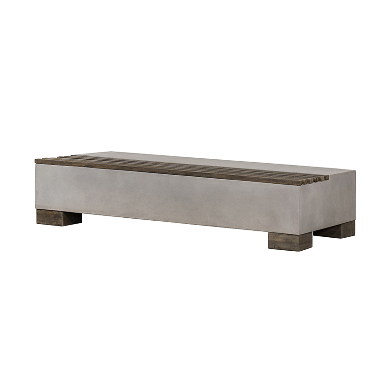 Modrest Delaware Modern Concrete Acacia Rectangular Coffee Table