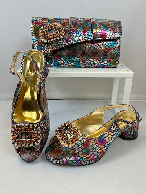  Grand Diamond Shoes & Bag # 124 (BROWN/MULTI)