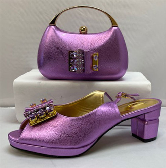Grand Diamond Shoes & Bag # 60 (Lilac)