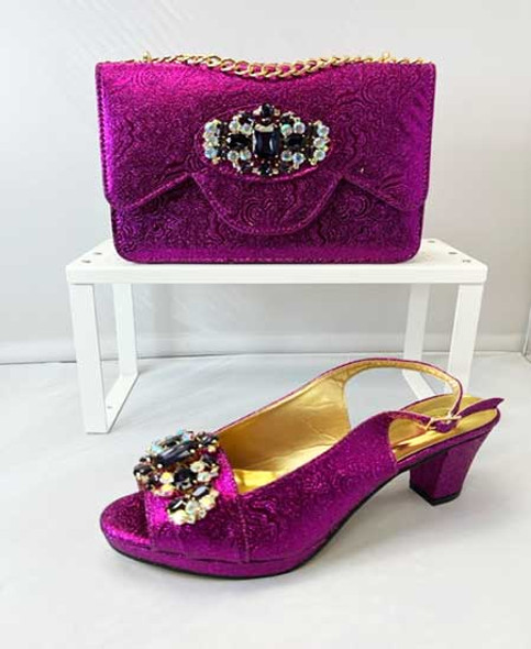  Grand Diamond Shoes & Bag # 108 (Purple)