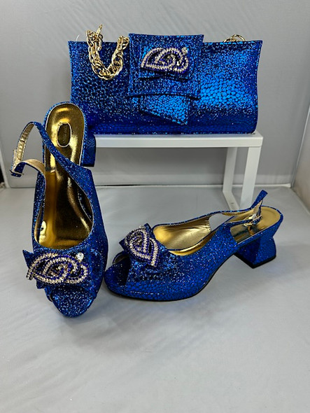  Grand Diamond Shoes & Bag # 123 (R.BLUE)