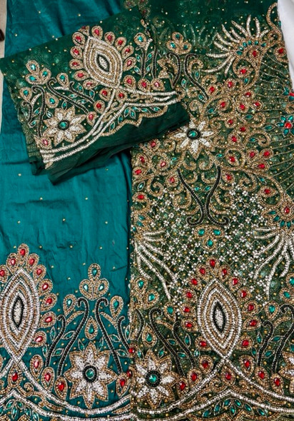 First Lady Net + Silk Wrapper (Green) -14