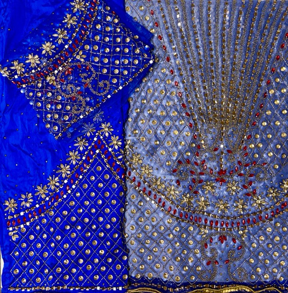 First Lady Net & Silk Wrapper #12 (Royal Blue)