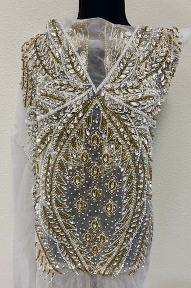 Heavy beaded blouse fabric #5