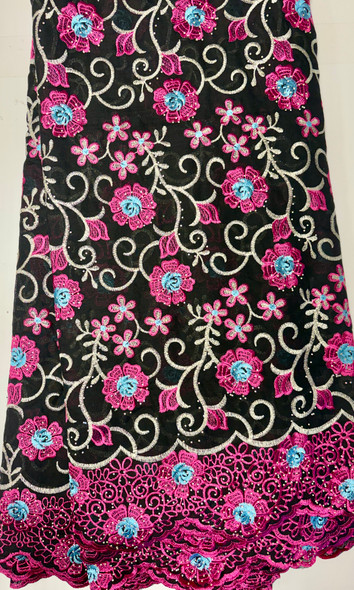Voile Lace 87 (Pink/black)