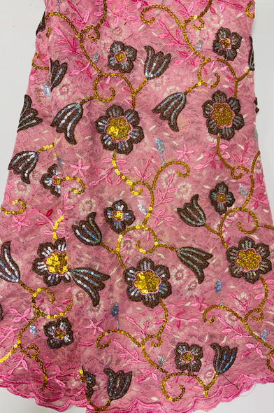 French Lace #51 Pink, Purple, Gold