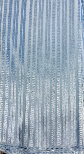 Swiss Polish Lace 3 Sky Blue Stripes