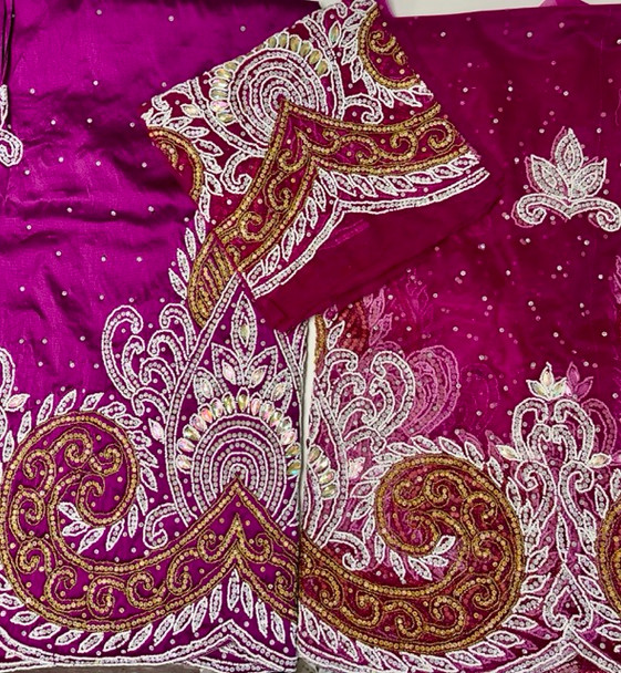 First Lady Net + Silk Wrapper Magenta - 8