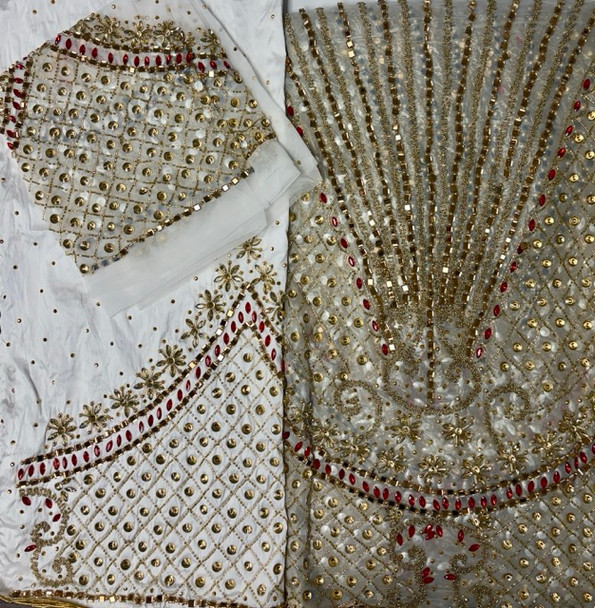 First Lady Net & Silk Wrapper #2 White