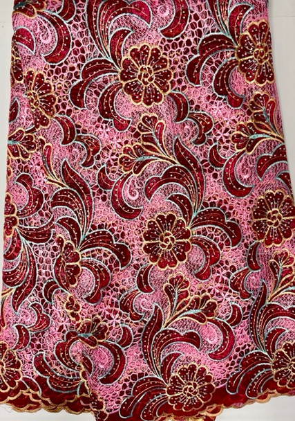 Cord Lace #33(Pink & Red)