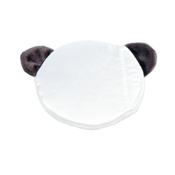 Back satin side lets cold come through for first aid to bumps bruises or fevers. 